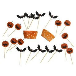 20 muffinsformer og 20 partypinner med Halloween-motiv!