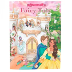 Aktivitetsbok Create Your Fairytale – lag fortellinger med 6 ark med klistremerker. 22,5×33 cm