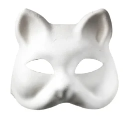 Ansiktsmaske katt, kattemaske av formpresset papp 18×18 cm