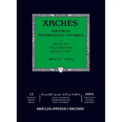 Arches akvarellblokk GF, CP, A4 – 210×297 mm, 12 ark, 300 g/m²