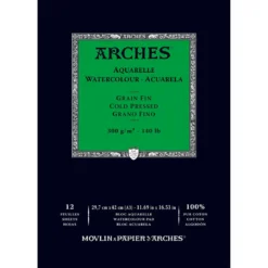Arches akvarellblokk GF, CP, A3 – 297×420 mm, 12 ark, 300 g/m²