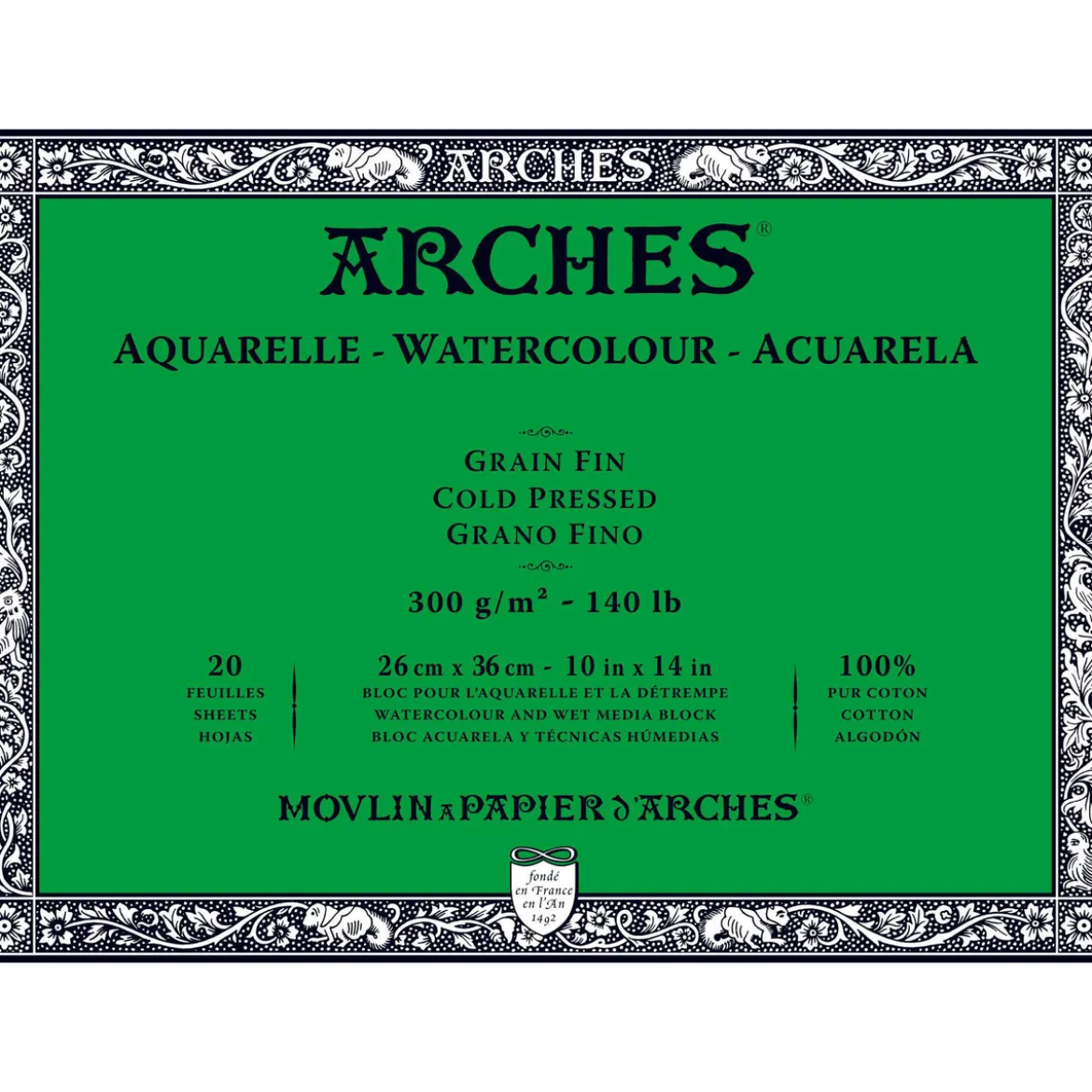 Arches akv.blokk GF 26x36 300 g