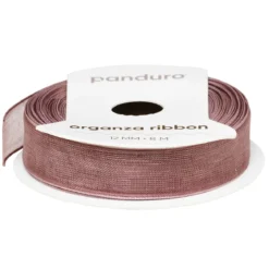 Askerosa organzabånd – 12 mm bredt og 8 meter langt