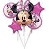 Ballongbukett Minni – 53×66 cm stor Minni Mus og 4 mindre ballonger