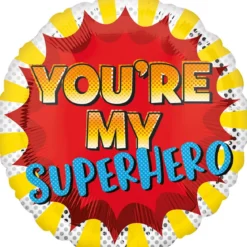 Ballong Ø35 cm – fargerik ballong med teksten «You're my superhero»