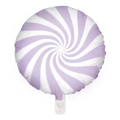 Ballong Ø35 cm – hvit ballong med lilla virvel / swirl