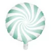 Ballong Ø35 cm – hvit ballong med mintgrønn virvel / swirl