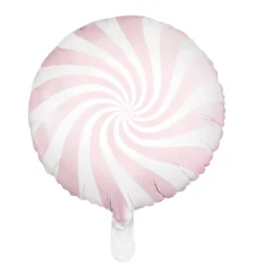 Ballong Ø35 cm – hvit ballong med rosa virvel / swirl