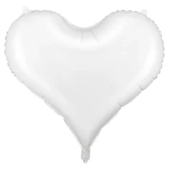 Ballong 61×53 cm – hvitt hjerte, perfekt for valentinsdagen