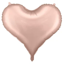 Ballong 61×53 cm – roséfarget hjerte, perfekt for valentinsdagen