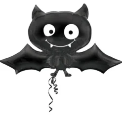 Ballong med stor svart flaggermus 104×60 cm – perfekt til Halloween-festen