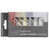 Beginners Acrylic Paint Metallic, akrylmaling for nybegynnere 6×12 ml