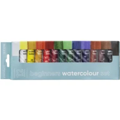 Beginners Watercolour, akvarellmaling for nybegynnere 12×12 ml