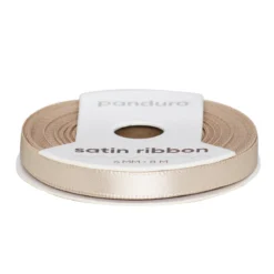 Beige satengbånd – 6 mm bredt og 8 meter langt