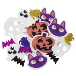100 biter funky foam / dekorgummi med morsomme Halloween-motiver