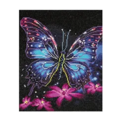 Bling Dots Glow, diamond painting for barn selvlysende sommerfugl 33×40 cm