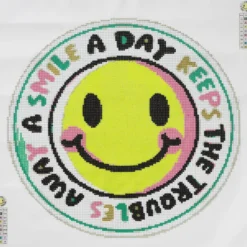 Bling Dots Glow, diamond painting for barn fra 8 år – selvlysende smilefjes Ø40 cm