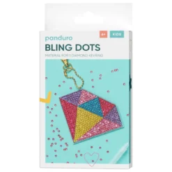 Bling Dots nøkkelringkit Diamant – perle en fargerik diamant, 10×8 cm