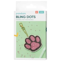 Bling Dots nøkkelringkit – perle en søt liten pote, 7,5 × 6,7 cm