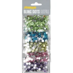 Bling Dots Refill Facetted Ø6 mm – 5 poser transparente bling dots med sølvbunn