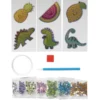 Bling Dot Stickers – 6 gnistrende klistremerker med dinosaurer og frukt!