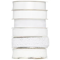 Båndmiks i hvitt, 12 mm brede og 2 meter lange – 6-pakning