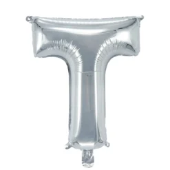 Bokstavballong T sølv 32 cm