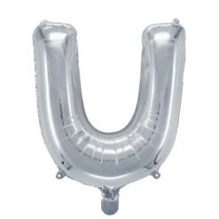 Bokstavballong U sølv 32 cm