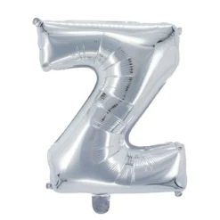 Bokstavballong Z sølv 32 cm