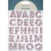 Bokstaver klistremerker A-Z glitter rosa – til sammen 50 alfabetstickers, 23 mm høye