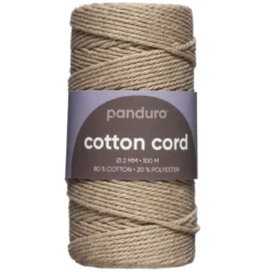 Bomullssnor 2 mm / 100 m beige