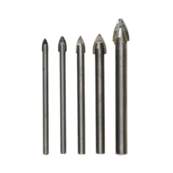 Bor, keramikkbor til keramikk og leirgods, 5 stk. Ø4, 5, 6, 8 og 10 mm