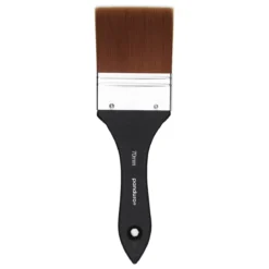Bred grunningspensel Sort 7 cm