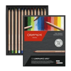 Caran d'Ache Luminance 6901, sett med 12 fargeblyanter
