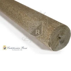 Cartotecnica Rossi kreppapir 806 – gull og platina metallic (hvit bakside), 180 g rull (144 g/m²) à 50×250 cm