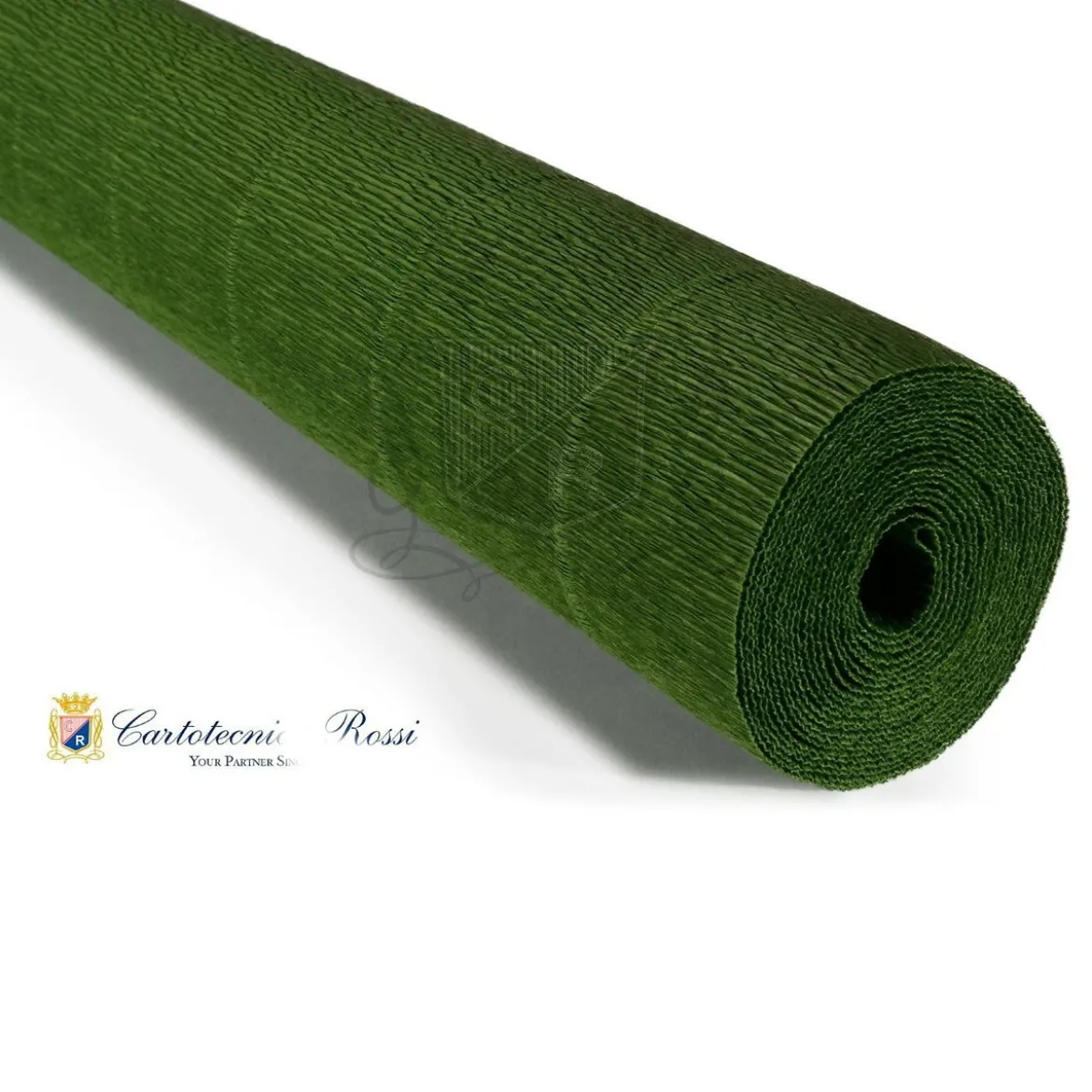 Cartotecnica Rossi kreppapir 591 – julegrønn, 180 g rull (144 g/m²) à 50×250 cm