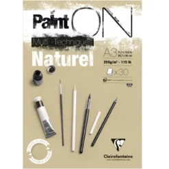 Clairefontaine Paint ON Multi Techniques blokk A3 (297×420 mm), 20 svarte ark, 250 g/m²