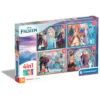 Clementoni puslespill 4-i-1 – Frozen, 12 / 16 / 20 / 24 biter, 4 puslespill som blir 19×14 cm hver