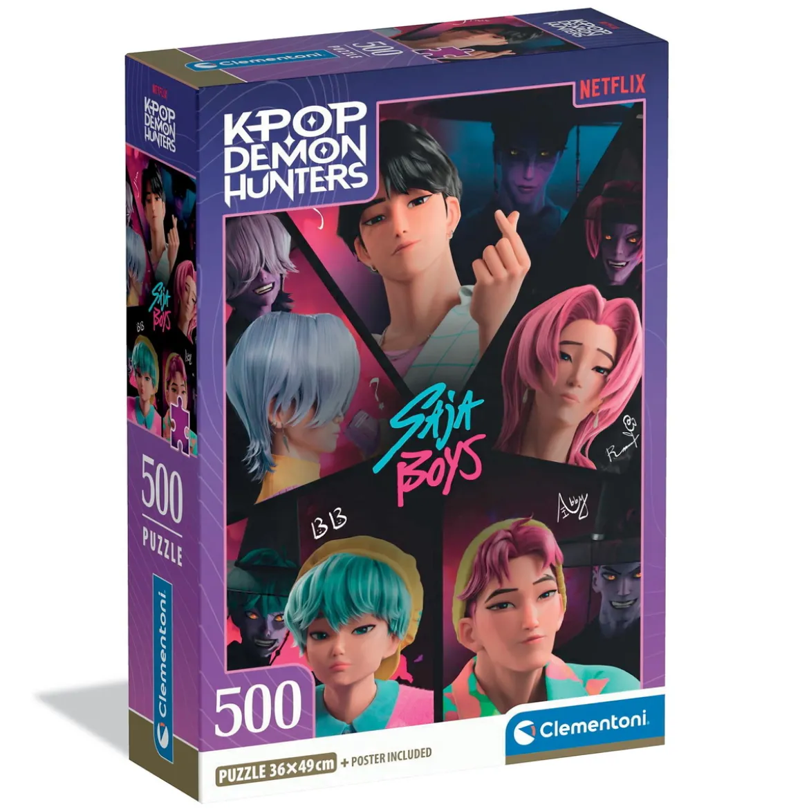 Clementoni puslespill K-POP Saja Boys, 500 biter, 36×49 cm