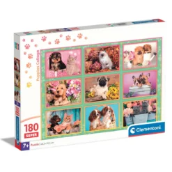Clementoni puslespill – Puppies Collage 180 biter, 33,5×48,5 cm