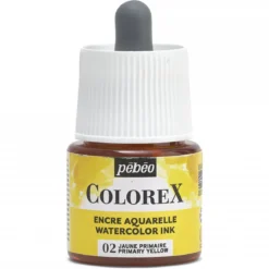 Colorex Watercolor Ink 45 ml Primary Yellow – boks med akvarellblekk og pipette