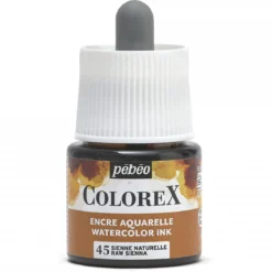 Colorex Watercolor Ink 45 ml Raw Sienna – boks med akvarellblekk og pipette
