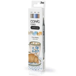 Copic Ciao markers med dobbel spiss, 3-pakning – Cozy palette