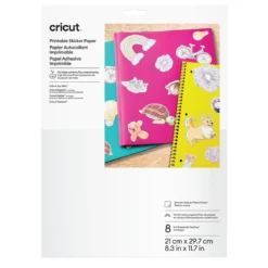 Cricut Printable Sticker Paper A4 (210×297 mm), 8 ark for å skrive ut og skjære ut klistremerker