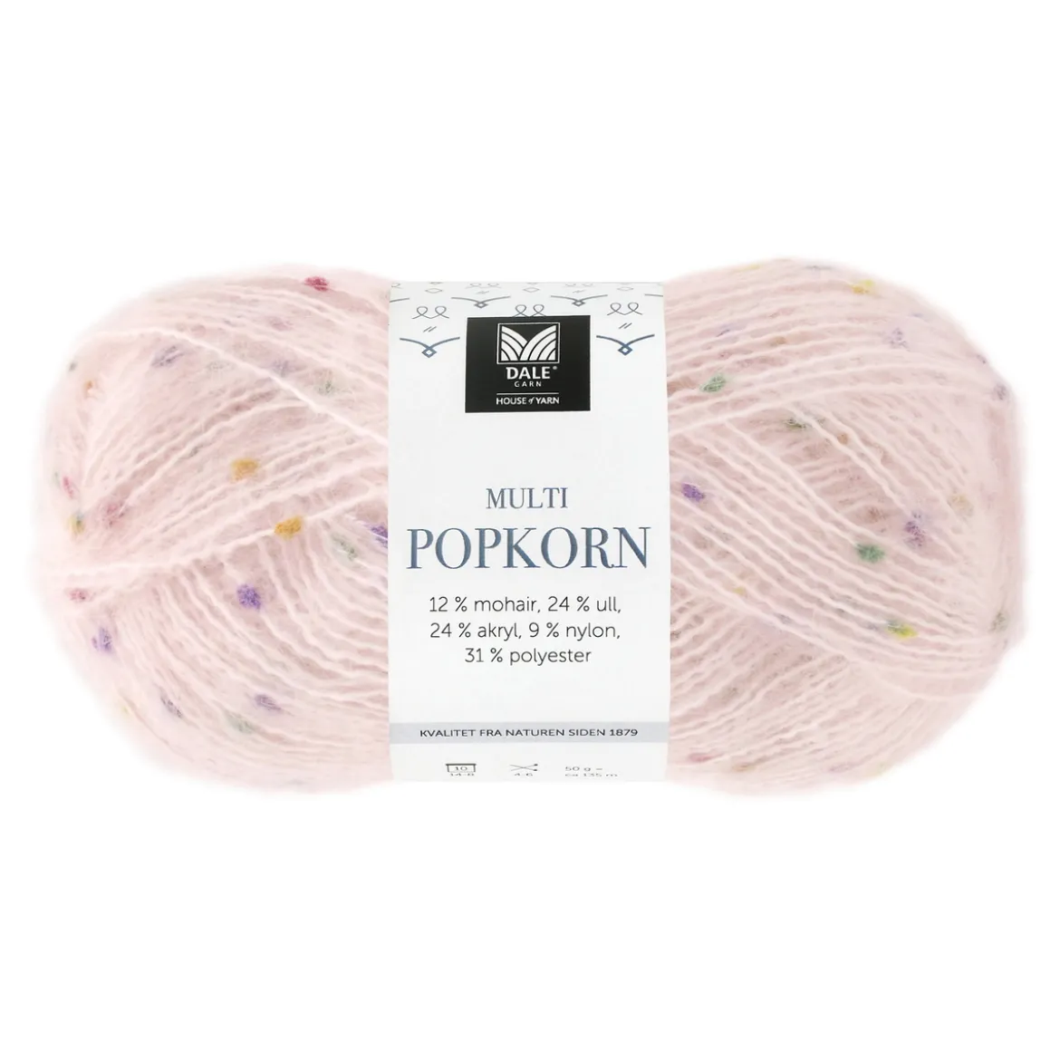 Dale Multi Popkorn fra House of Yarn, 50 g lyserosa – allsidig effektgarn