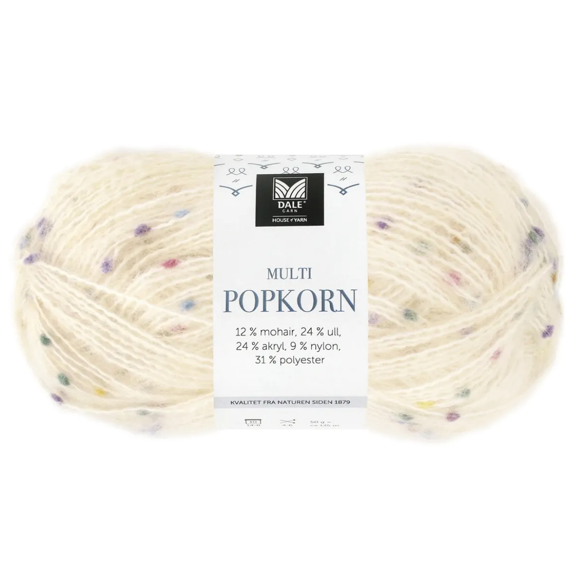 Dale Multi Popkorn fra House of Yarn, 50 g natur – allsidig effektgarn