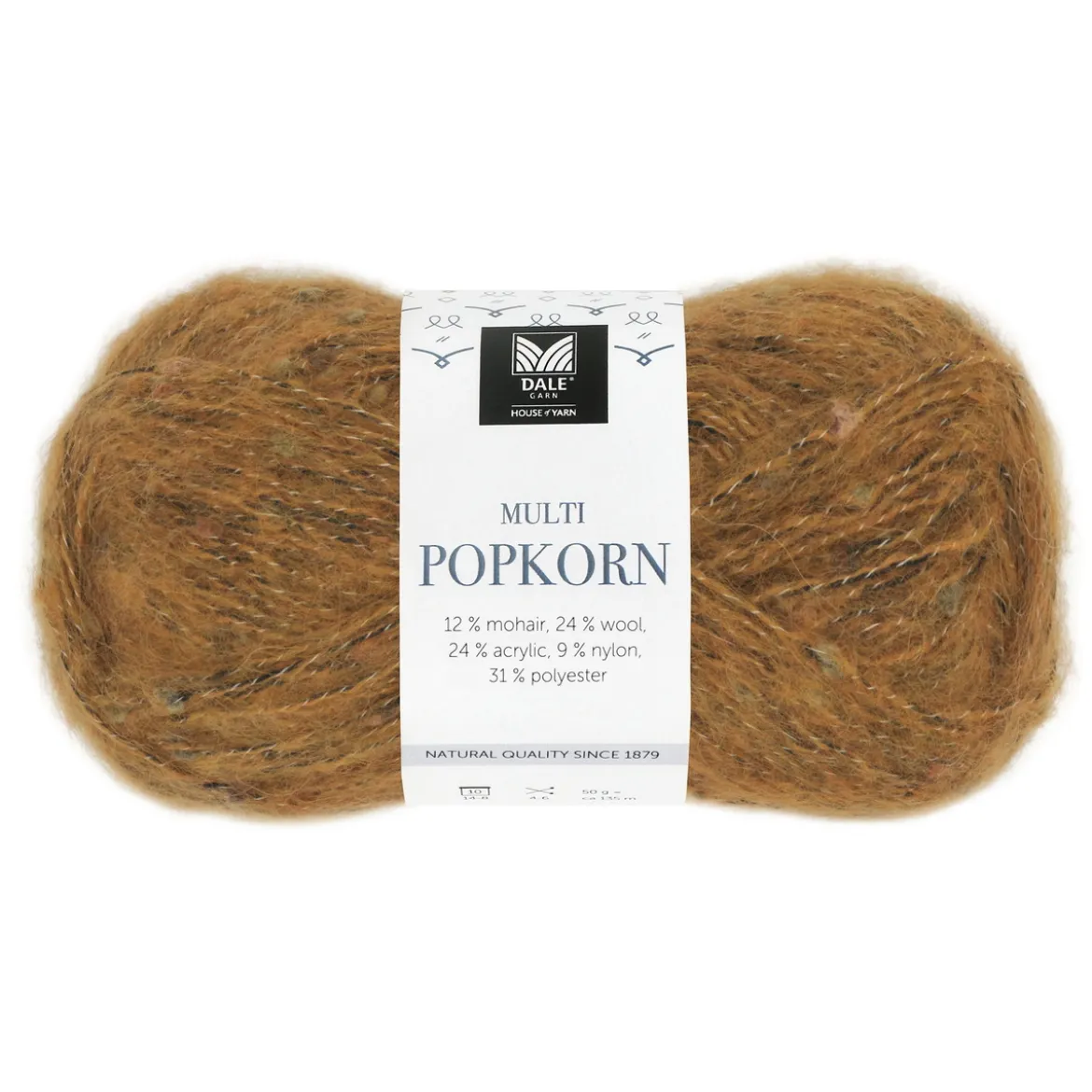 Dale Multi Popkorn fra House of Yarn, 50 g løvegul – allsidig effektgarn