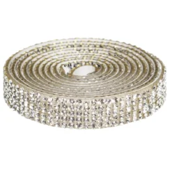 Dekorbånd selvklebende med strassteiner 1 meter×10 mm transparent