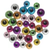 Dekorøyne glitrende øyne av glass med glitter 32 stk. Ø8/10 mm, 5 mm tykke