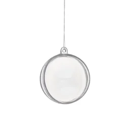 Delbare julekuler av plast, runde, 6 stk. Ø5,5 cm